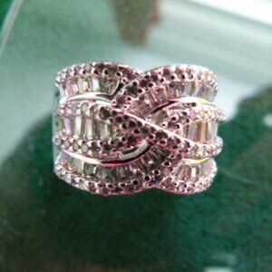 Beautiful Woven CZ & Sterling band
